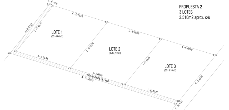 3 LOTES DE 3500m2 CON ESCRITURA